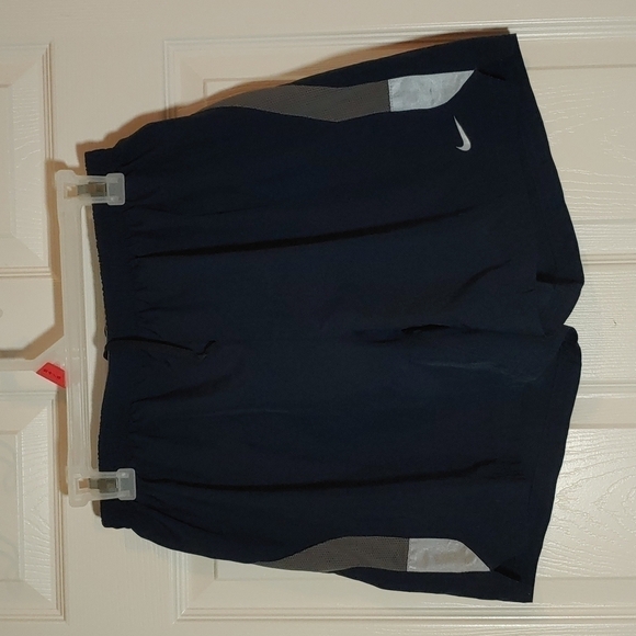 Nike Dri Fit Lined Running Shorts size S blue silver - Picture 1 of 7